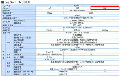 洗浄便座 シャワートイレ Hシリーズ[H41][貯湯式][共用サイズ][暖房便座][キレイ便座]