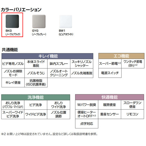 洗浄便座 シャワートイレVA[瞬間式][共用サイズ][暖房便座][手動レバー洗浄][ノーブルブラック]