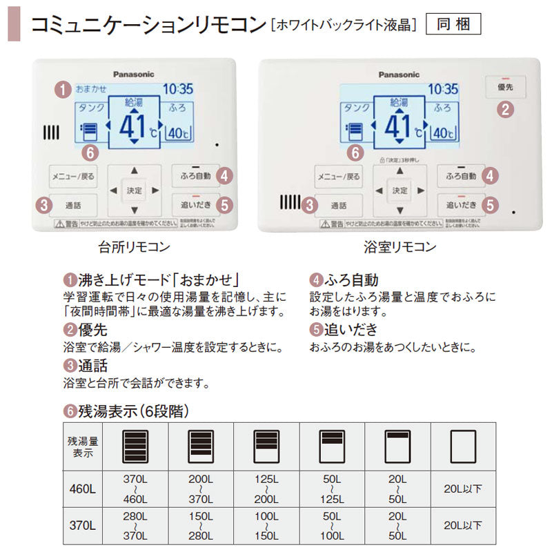 【10年保証付】【工事費込】電気温水器 ユポカ[コミュニケーションリモコン同梱][フルオート][370L][高圧力][マンション(屋内設置専用)][エマージェンシーストップ機能][スマイル10]