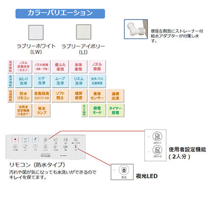 洗浄便座 サンウォッシュ[瞬間式][共用サイズ][リモコンタイプ][暖房便座][脱臭機能]