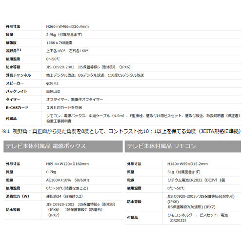 地上デジタル浴室テレビ[16V型][地上・BS・110度CSデジタルハイビジョン]