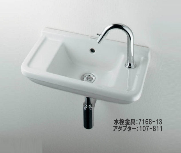 手洗器単品[デュラビット][D-Code][Sieger Design][壁掛式][角形][500×220][水栓取付穴径:φ35][右側1ヶ所]