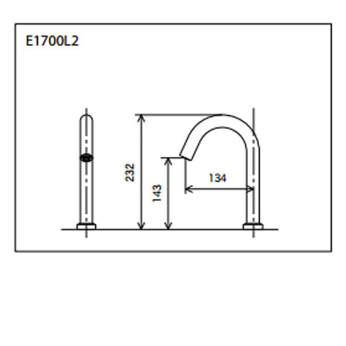 ●洗面用蛇口 E1700シリーズ[台][センサー水栓][自動水栓][単水栓][AC100V][ロングタイプ][吐水口高さ232ミリ][一般地]