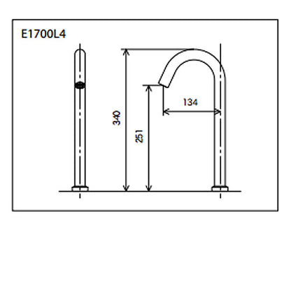●洗面用蛇口 E1700シリーズ[台][センサー水栓][自動水栓][単水栓][AC100V][ロングタイプ][吐水口高さ340ミリ][一般地]