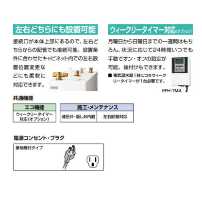 小型電気温水器 ゆプラス[床置設置][洗面化粧台用][スタンダードタイプ][本体+排水器具][100V][12L][わきあげ温度:約60度][タイマー][φ32樹脂製排水管]