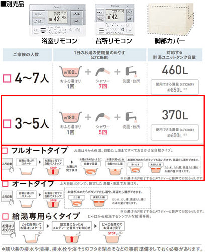 ♪エコキュート[フルオート][370L][Nシリーズ][標準圧][一般地][リモコン脚部カバー]▲