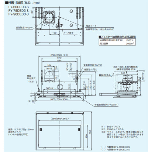 レンジフード[シロッコファン][幅75cm][スリム型][常時換気][コンロ連動][シルバー]