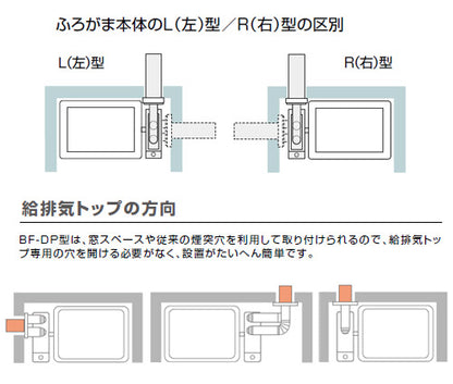 ガスふろがま[本体のみ][バランス釜][浴室内設置][5.9号][シャワー付][左型][プロパンガス]