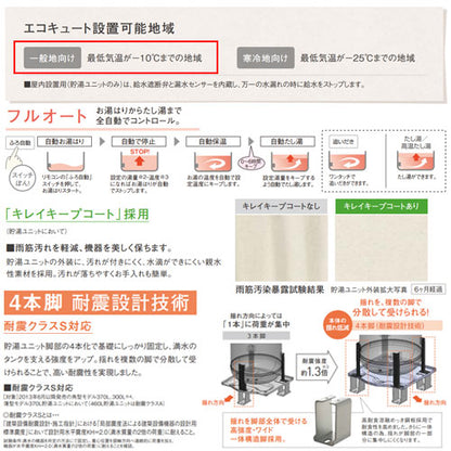♪【10年保証付】【工事費込】エコキュート[フルオート][370L][角型][標準圧][Jシリーズ][一般地][スマイル10]