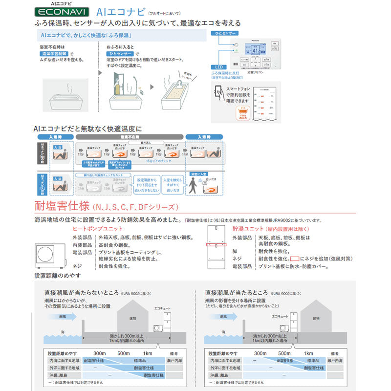 ♪♪【工事費込】エコキュート[フルオート][370L][角型][Nシリーズ][標準圧][ZEH住宅向け][一般地][耐塩害仕様][スマイル10]