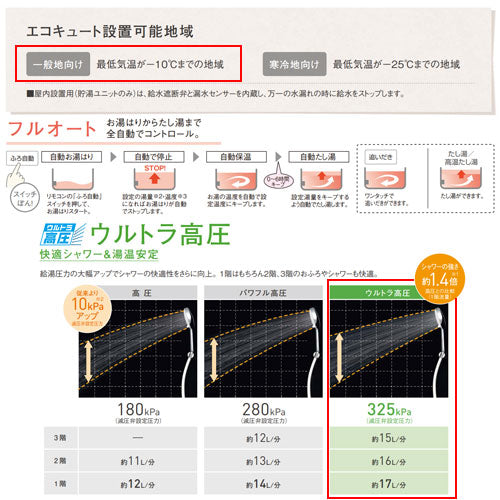 ♪【10年保証付】【工事費込】エコキュート[フルオート][460L][角型][Nシリーズ][ウルトラ高圧][ZEH住宅向け][一般地][スマイル10]