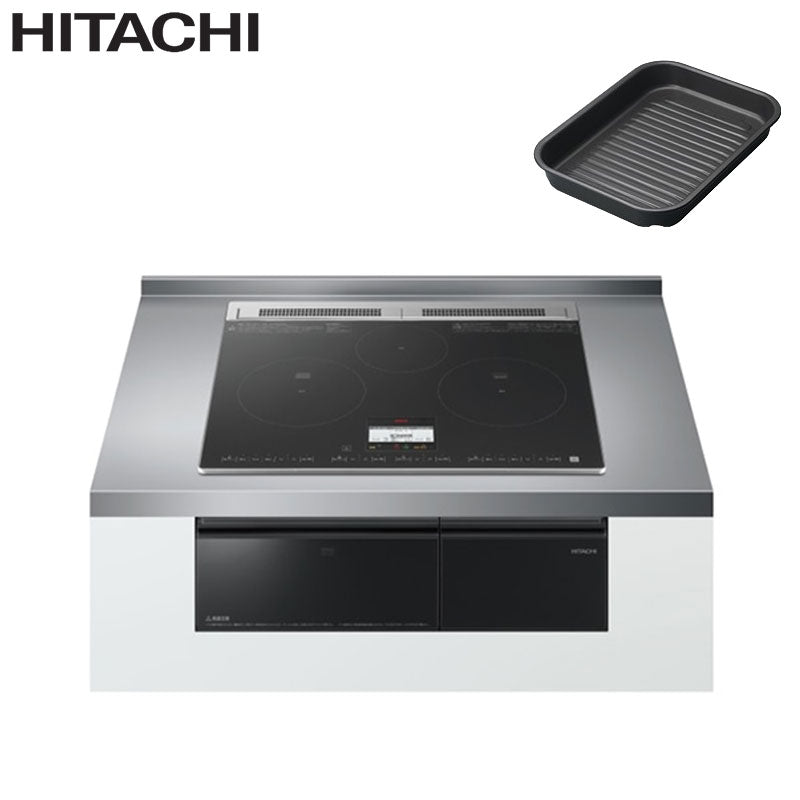 IHクッキングヒーター N8ATシリーズ[60cm][3口IH][マルチグリル][ブラック][鉄・ステンレス対応][30A][単相200V][ラク旨グリル]
