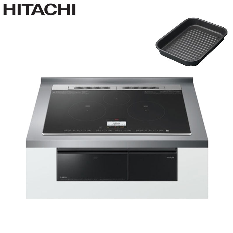 IHクッキングヒーター N8ATシリーズ[75cm][3口IH][マルチグリル][ブラック][鉄・ステンレス対応][30A][単相200V][ラク旨グリル]