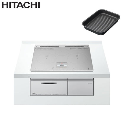 IHクッキングヒーター N8ATシリーズ[60cm][3口IH][マルチグリル][シルバー][鉄・ステンレス対応][30A][単相200V][ラク旨グリル]