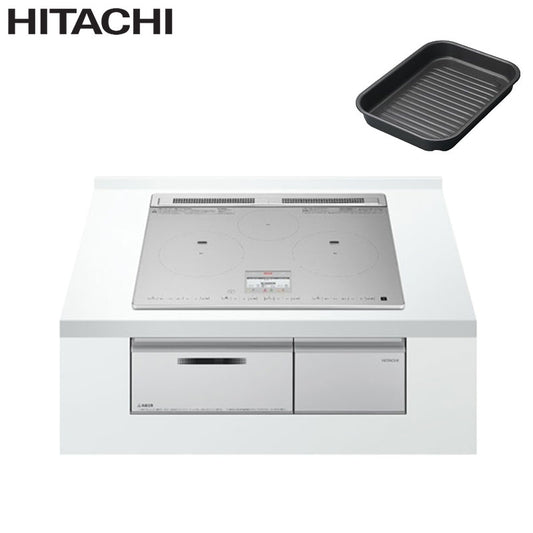 IHクッキングヒーター N8ATシリーズ[60cm][3口IH][マルチグリル][シルバー][鉄・ステンレス対応][30A][単相200V][ラク旨グリル]