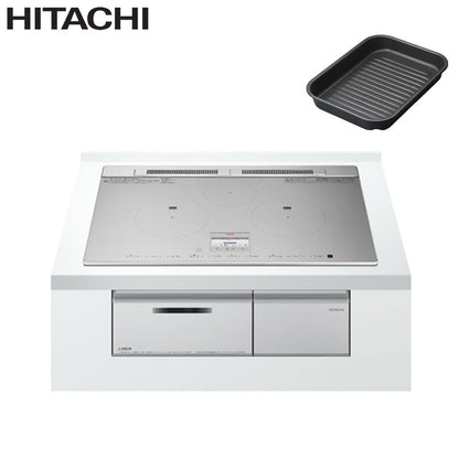 IHクッキングヒーター N8ATシリーズ[75cm][3口IH][マルチグリル][シルバー][鉄・ステンレス対応][30A][単相200V][ラク旨グリル]