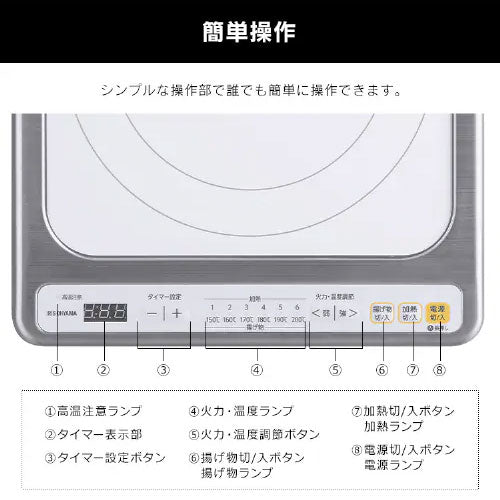 IHクッキングヒーター[ビルトインタイプ][約31cm][1口][ホワイト][100V]