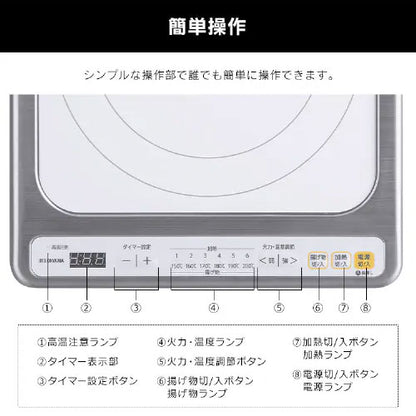 IHクッキングヒーター[ビルトインタイプ][約31cm][1口][ホワイト][100V]