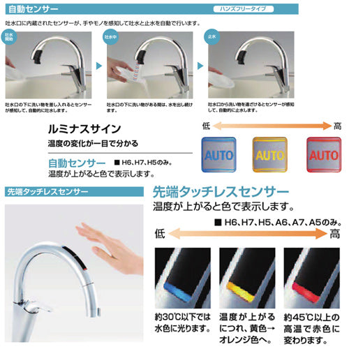 キッチン用蛇口 ナビッシュ[台][H6][タッチレス水栓][自動水栓][ハンズ