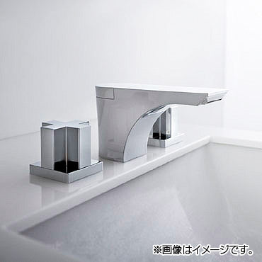 洗面用蛇口 ROFFINEシリーズ[台][ツーバルブ洗面混合水栓][湯水芯100mm][ポップアップ][引き棒付][一般地]