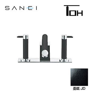 ●浴室用蛇口 TOHシリーズ[台][ツーバルブデッキ混合水栓][スパウト240mm][湯水芯100mm][墨磁][一般地]