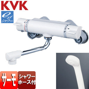 浴室用蛇口[壁][サーモスタット付シャワー][240mmパイプ付][ホワイト][一般地]