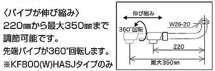 浴室用蛇口[壁][浴槽・洗い場兼用][KF800HAシリーズ][サーモスタット付シャワーバス混合水栓][めっき仕様][寒冷地]