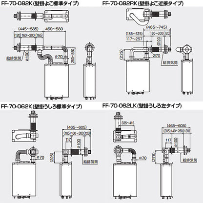 石油ふろ給湯器[本体+FF用給排気筒付属][給湯+強制追いだき][水道直圧式][屋内壁掛型][上方排気][強制給排気][右排気][3万キロ]