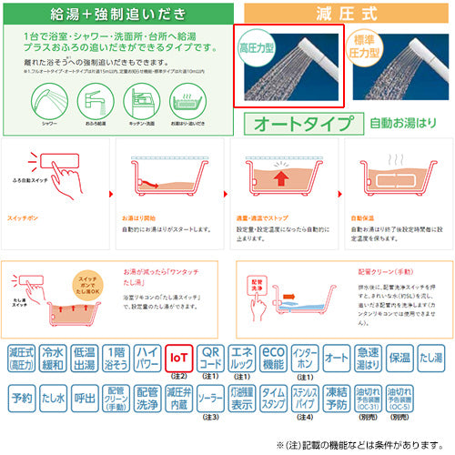 石油ふろ給湯器[本体のみ][オート][減圧式][高圧力][屋外据置型][前面排気][4万キロ][ステンレス外装]