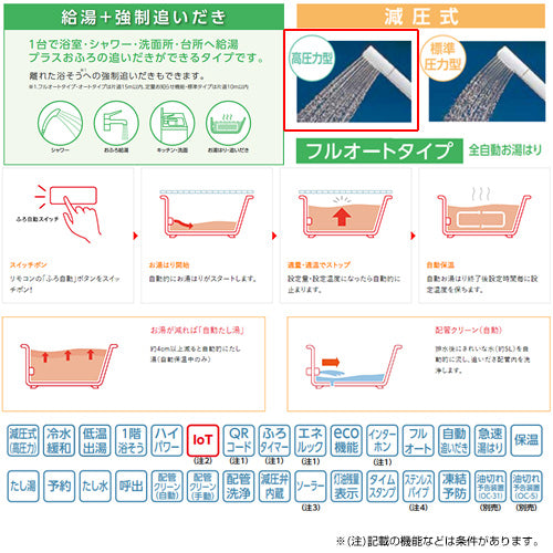 石油ふろ給湯器[本体のみ][フルオート][減圧式][高圧力][屋外据置型][前面排気][4万キロ][ステンレス外装]