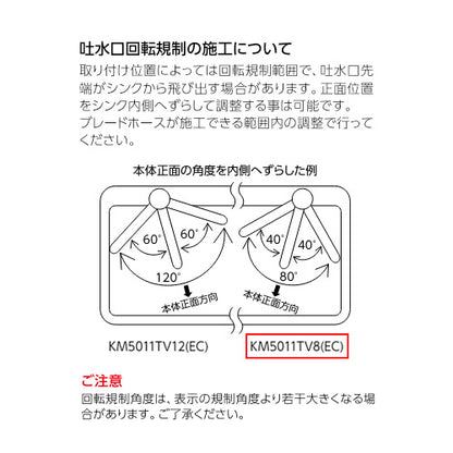 キッチン用蛇口[台][シングルレバー混合水栓][泡沫][吐水口回転規制80度][スパウト200mm][一般地]
