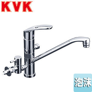 キッチン用蛇口[台][シングルレバー混合水栓][流し台用][分岐止水栓付][3箇所同時分岐可能][給水分岐1箇所:360度回転式][泡沫][一般地]