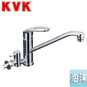 キッチン用蛇口[台][シングルレバー混合水栓][流し台用][分岐止水栓付][給湯分岐専用:360度回転式][泡沫][一般地]