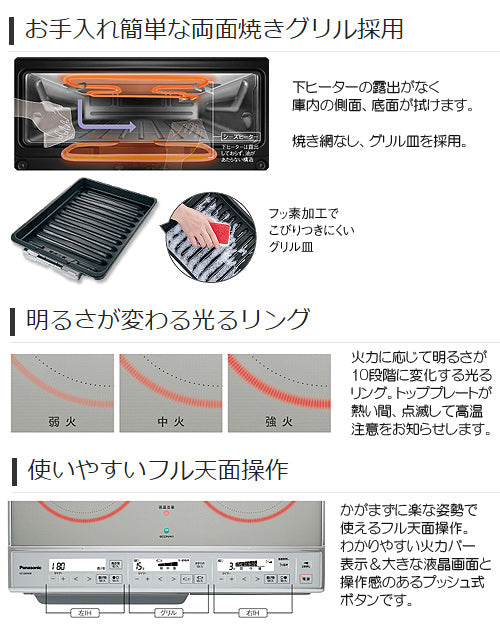 ●IHクッキングヒーター[据置][KGタイプ][59ｃｍ][2口IH][グリル皿][20A][単相200V]