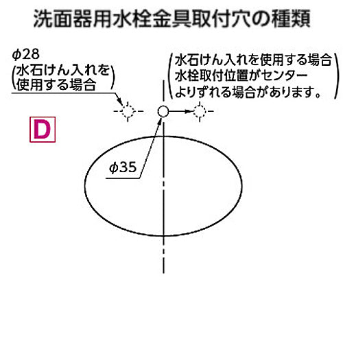 洗面器単品[ベッセル式][角形][水栓取付穴径:φ35][中央1ヶ所][ホワイト]