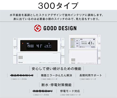 リモコンセット 300タイプ[浴室・台所リモコン][ハイグレード][マイクロバブルバスユニット専用][インターホン][停電モード対応][給湯器部材]