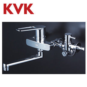 キッチン用蛇口[壁][シングルレバー混合水栓][首長170mm][給水・給湯接続専用分岐付][一般地]