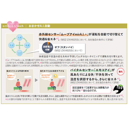 ルームエアコン[Zシリーズ][200V][29畳][9.0kW][霧ヶ峰][ムーブアイmirA.I.+][ピュアホワイト][2026年モデル]