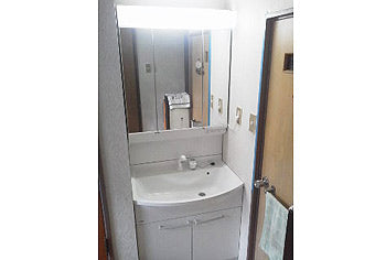 洗面化粧台交換工事　東京都東村山市　GQM75KS+GQM75K3SMK