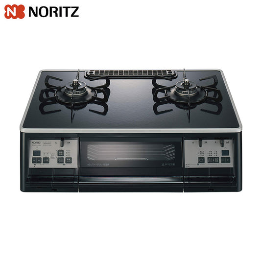 ●テーブルコンロ[59cm][ガラスコートトップ:クリアパールブラック][全面パネル:ブラック][ごとく:ホーロー][すっきりクリーンゴトク][無水両面焼グリル][右高火力][都市ガス]