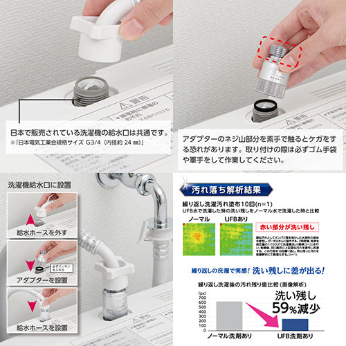 FB洗濯機用アダプタ[ウルトラファインバブル][洗濯機簡単取付][全自動洗濯機用][ドラム式洗濯機用]