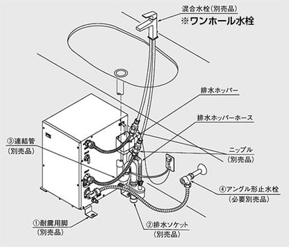 小型電気温水器 湯ぽっと[床置設置][先止式][貯湯式][手洗洗面用][本体のみ][1穴用][100V][12L][わきあげ温度:約60度][床排水用][集合住宅用]