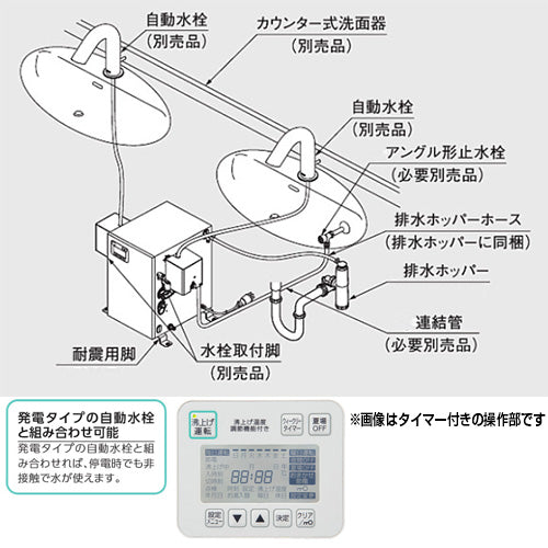 小型電気温水器 湯ぽっと[床置設置][先止式][貯湯式][手洗洗面用][本体のみ][100V][12L][わきあげ温度:約70度][適温出湯タイプ][タイマー付]