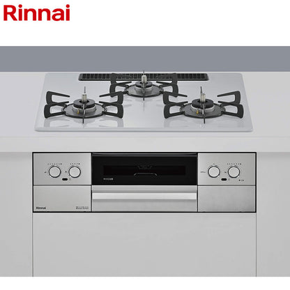 リンナイ ビルトインガスコンロ マイトーン[60cm][乾電池][プレミアムガラスコート:フラットグレー][前面パネル:シルバー][ごとく:ホーロー][ココットプレート付属][焼き網付属][都市ガス]
