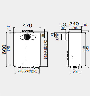 ガスふろ給湯器[浴室・台所リモコンセット][PS扉内設置型][前方排気][延長可能][オート][24号][ユーロホワイト][プロパンガス]