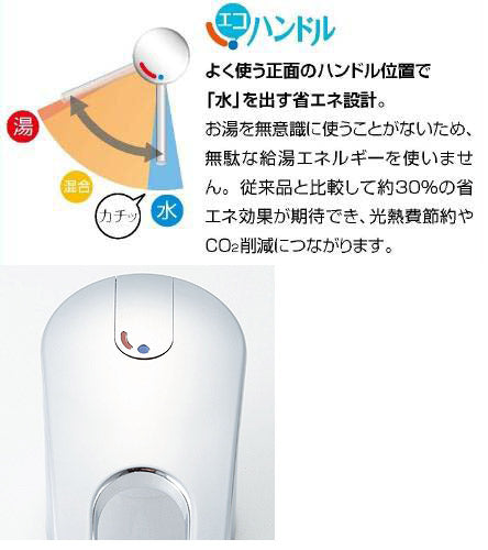 洗面用蛇口[台][ホース引出式シングルレバー洗髪シャワー混合水栓][エコハンドル][リフトアップ機能付][FWP/洗髪タイプ][一般地]