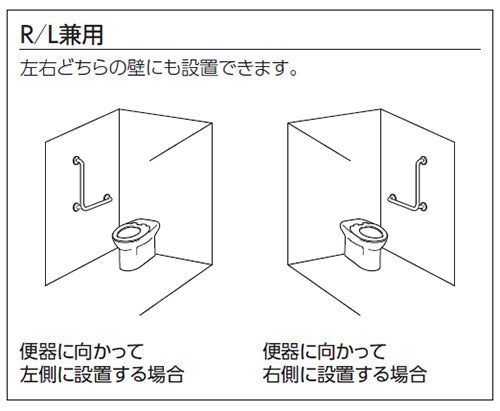 手すり[壁固定][L型][多用途用][700×700mm][前出:230mm][樹脂被覆タイプ][R/L兼用]