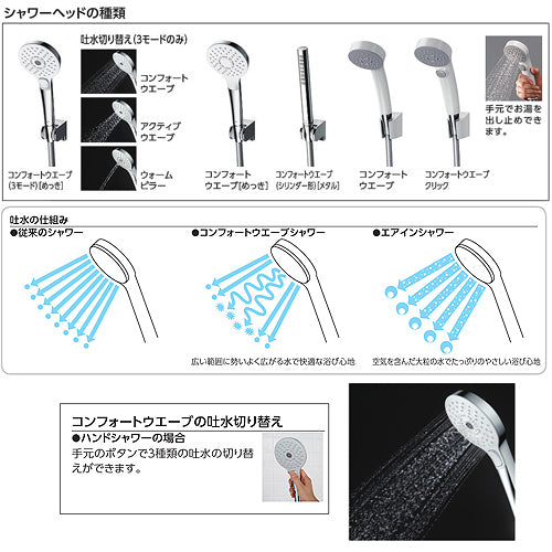 浴室用蛇口 GGシリーズ[壁][浴槽・洗い場兼用][サーモスタット付シャワーバス混合水栓][コンフォートウエーブ3モード][スパウト170mm][一般地]