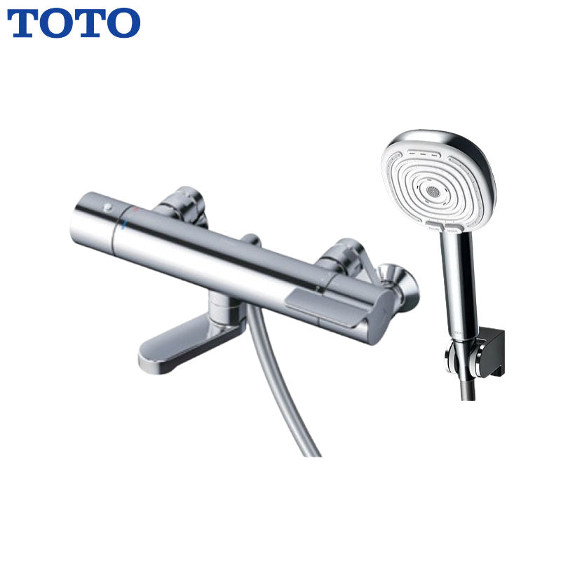 TOTO 浴室用蛇口 GGシリーズ[壁][浴槽・洗い場兼用][サーモスタット付シャワーバス混合水栓][コンフォートウエーブ4モードクリック(めっき)][スパウト70mm][寒冷地]