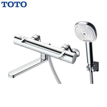 TOTO 浴室用蛇口 GGシリーズ[壁][浴槽・洗い場兼用][サーモスタット付シャワーバス混合水栓][コンフォートウエーブ4モードクリック(めっき)][アーチハンドル][スパウト170mm][一般地]